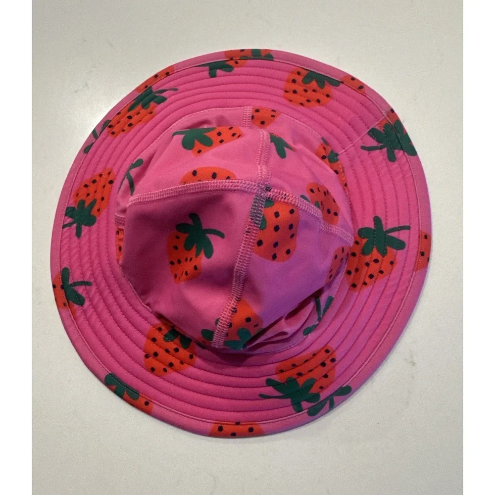 Hanna Andersson Strawberry Sun Hat Girls Size Small Vacation Travel Beach